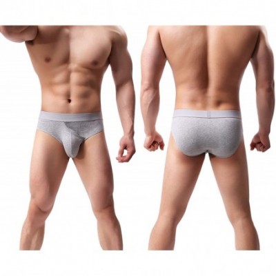 Briefs Men's Novelty Fly Briefs Cotton Stretch Bikini Underwear Seamless Low Rise - 6-pack - C218RYOG6W2