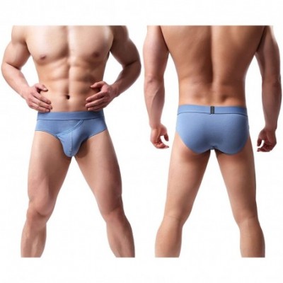 Briefs Men's Novelty Fly Briefs Cotton Stretch Bikini Underwear Seamless Low Rise - 6-pack - C218RYOG6W2