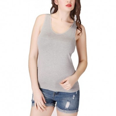 Camisoles & Tanks Womens Modal Built-in Bra Padded Active Strap Camisole Tanks Tops - 59 Grey - CS18RZILG47