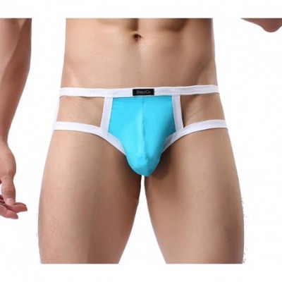 G-Strings & Thongs Men's Open Back Jockstrap Sexy Buttock Bulge Pouch Underwear - Blue - CI199SMTKYT