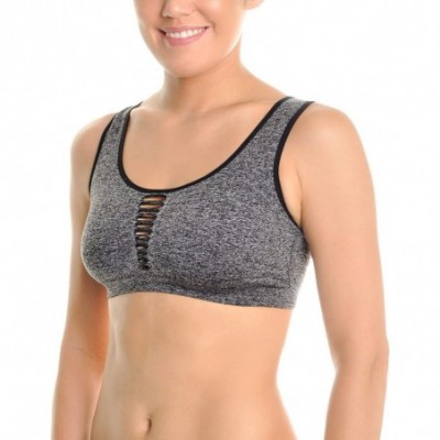 Bras Seamless Sports Bra with Strappy Back (3-Pack) - CX18H4LHT55