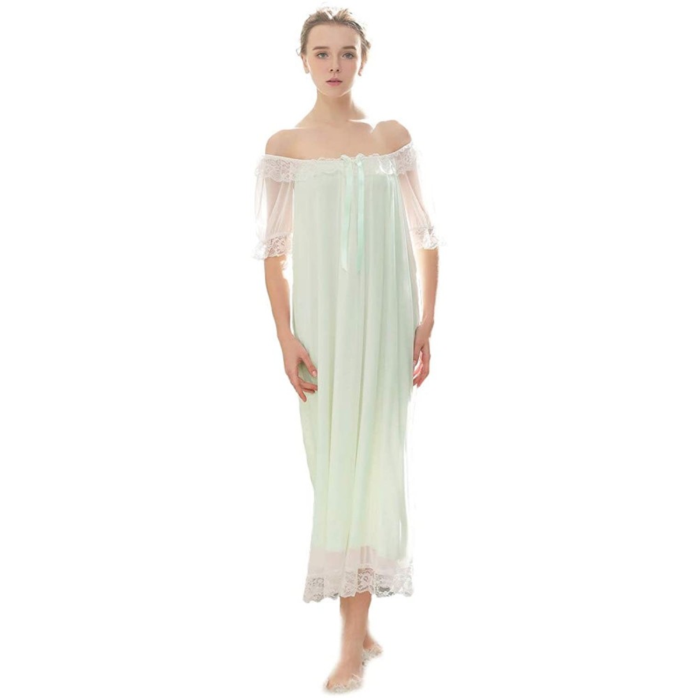 Nightgowns & Sleepshirts Women's Vintage Victorian Sleepwear Sleeveless/Short/Long Sleeve Sheer Nightgown Pajamas Nightwear L...