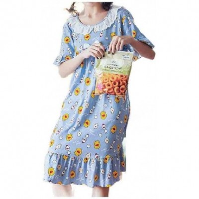 Nightgowns & Sleepshirts Women Lounge Plus-Size Summer Short-Sleeve Cute Sleeping Dress - As1 - CR190DYQKC9