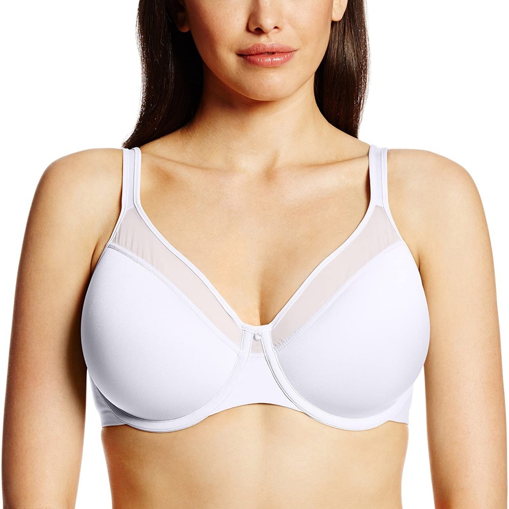 Bras Women's One Smooth U Ultra Light Illusion Neckline Underwire Bra - White - CX11KBD2PTH