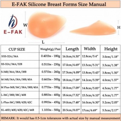 Accessories Silicone Breast Forms Bra Enhancer Inserts for Mastectomy Prosthesis TV TG Crossdresser Only One Piece - Nude Rig...