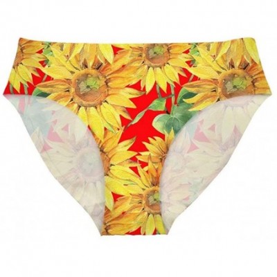 Panties Women's Sunflower Print Breathable Hipster Underwear Brief Cool Strech Comfortable Bikini Panty - Sunflower Y - C6199...