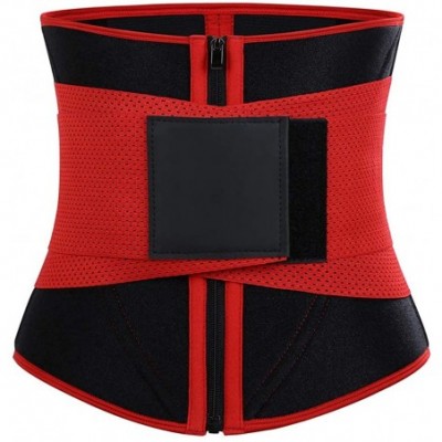 Shapewear Women's Neoprene Waist Trainer Weight Loss Tummy Control Trimmer Belt Sport Girdle Waist Cincher with Zipper - Red-...