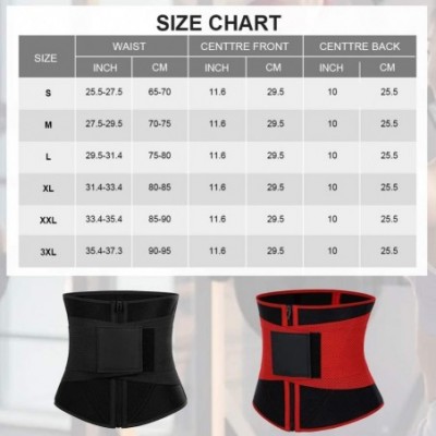 Shapewear Women's Neoprene Waist Trainer Weight Loss Tummy Control Trimmer Belt Sport Girdle Waist Cincher with Zipper - Red-...