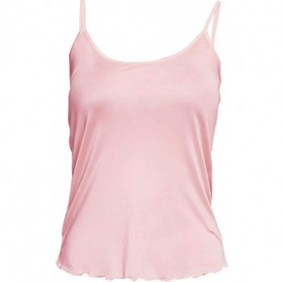 Camisoles & Tanks Womens Mulberry Tank Top Sleeveless Camisole Crow Neck Shirts Blouse - Cami-pink - CL18S2TELIU