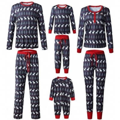 Sets Holiday Pajamas Set Matching Family Christmas Pajamas Sleepwear Deer Print Family Set Holiday Pjs - Baby - CV18AOXHKQ5