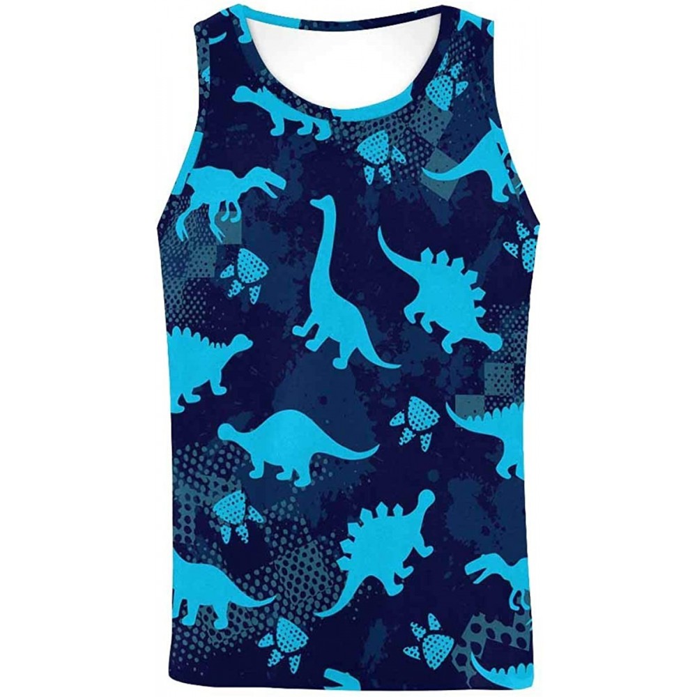 Undershirts Men's Muscle Gym Workout Training Sleeveless Tank Top Colorful Bird Florals - Multi8 - CN19COKKUW7