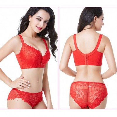 Bras Women Plus Size Sexy Lace Bra Underwire Push Up Thin Soft Minimizer Bra - Style 1/Red - CB185LGGUNA