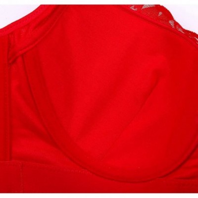 Bras Women Plus Size Sexy Lace Bra Underwire Push Up Thin Soft Minimizer Bra - Style 1/Red - CB185LGGUNA