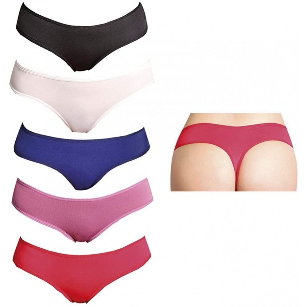 Panties Women Pantie Cheeky Lace Hipster Underwear Lingerie 5 Pack - Thong - C8193ZKUMZR