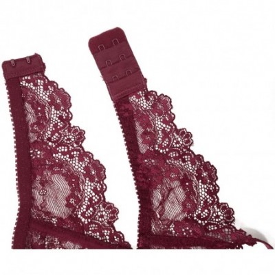 Garters & Garter Belts Women Sexy Lace Suspender Garter Belt for Thigh High Stockings - Wine Red - CQ199OT5Q3D