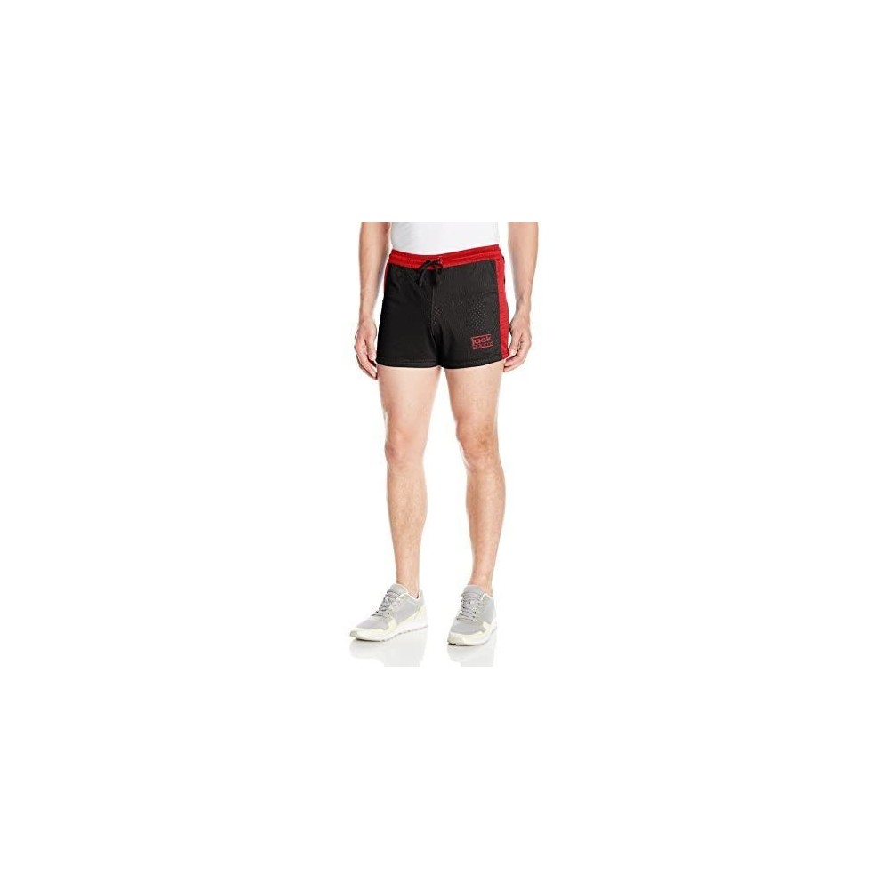 Boxer Briefs Men's Air Mesh Gym Short - Black/Red - CY11IA4ZCTX