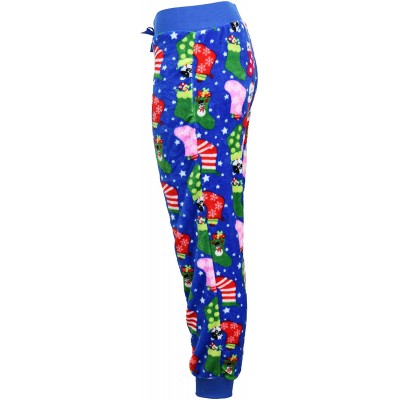 Bottoms Women's Super Plush Jogger Pajama Pants - Blue Kittens and Puppies - CO18ARO4M3G