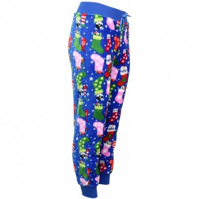 Bottoms Women's Super Plush Jogger Pajama Pants - Blue Kittens and Puppies - CO18ARO4M3G