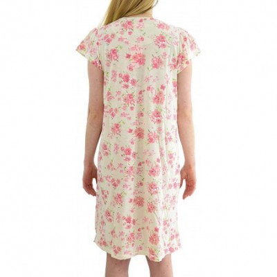 Nightgowns & Sleepshirts Women's 'Eve' Floral Printed Cotton Nightgown - Cream Floral - CR18DU22QXZ