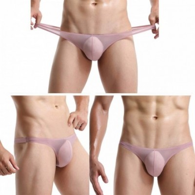 G-Strings & Thongs Men's Thongs Underwear Seamless G-Strings Underwear Briefs Low Rise Transparent Bikinis - Strings 5 - C519...