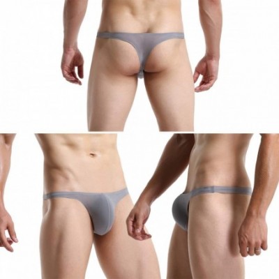 G-Strings & Thongs Men's Thongs Underwear Seamless G-Strings Underwear Briefs Low Rise Transparent Bikinis - Strings 5 - C519...