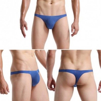 G-Strings & Thongs Men's Thongs Underwear Seamless G-Strings Underwear Briefs Low Rise Transparent Bikinis - Strings 5 - C519...