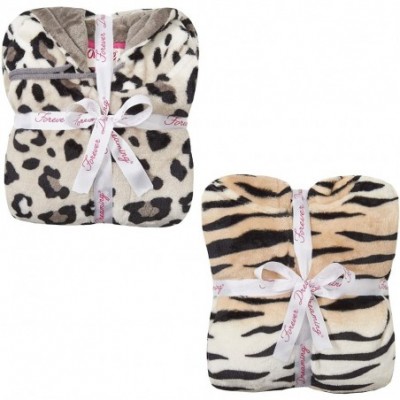 Sets Ladies Two Tone Animal Print Soft Fleece Onesie Onezee - Leopard - CJ192352A4S