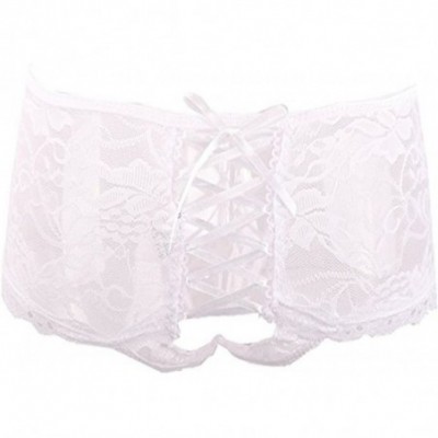 Panties Women Lace Boyshort Panties Plus Size Underwear Lingerie for Women(M-6XL) - White - CR189UGINQW