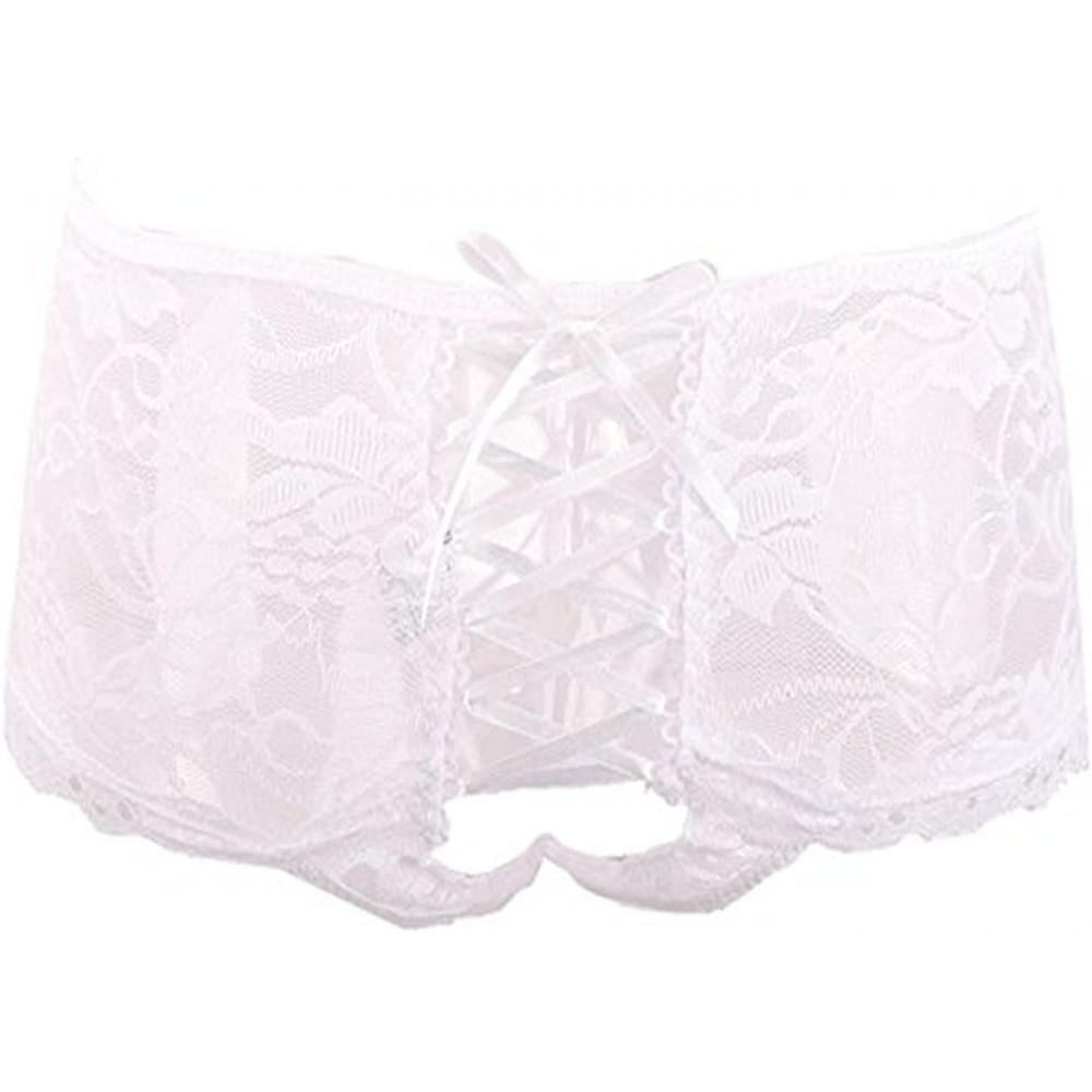 Panties Women Lace Boyshort Panties Plus Size Underwear Lingerie for Women(M-6XL) - White - CR189UGINQW