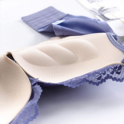 Thermal Underwear Womens Sexy Soft Lace Lingerie Set Push up Underwear Floral Lace Wireless Sheer Bra and Panty Set Blue Only...