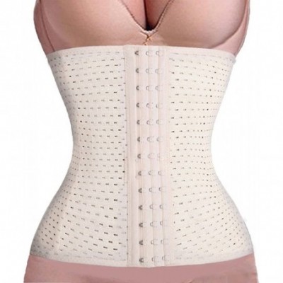 Shapewear Corset Waist Trainer Training Shaper Body Shapewear Underbust Cincher Tummy Belt - Beige - CA186RZSDDQ