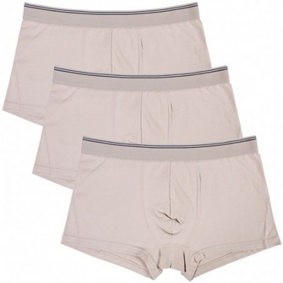 Boxer Briefs Men's Cotton Low-Rise Boxer Brief Underwear Trunks Pack Of 3 - Khaki-pack of 3 - CU12GTZ81JX