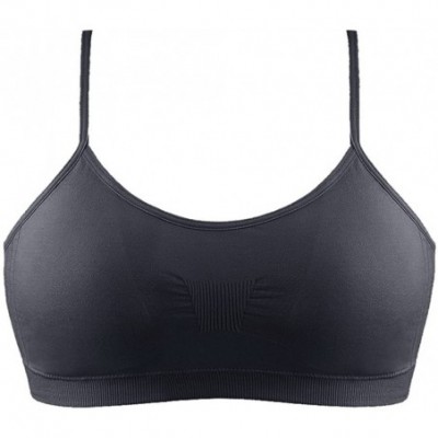 Bras Camisole Bra Seamless Adjustable Spaghetti Straps Comfortable Daily Bra with Removable Pads - Black - CO18H42TIDL