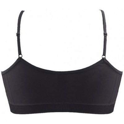 Bras Camisole Bra Seamless Adjustable Spaghetti Straps Comfortable Daily Bra with Removable Pads - Black - CO18H42TIDL