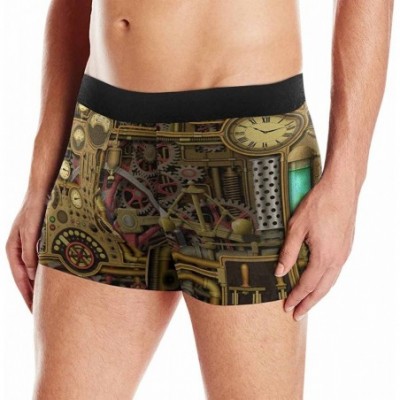 Boxer Briefs Boxer Briefs Men's Underwear Steampunk Background with Clocks- Dials- Gears and Cogs- Pipes and Switches M - CT1...