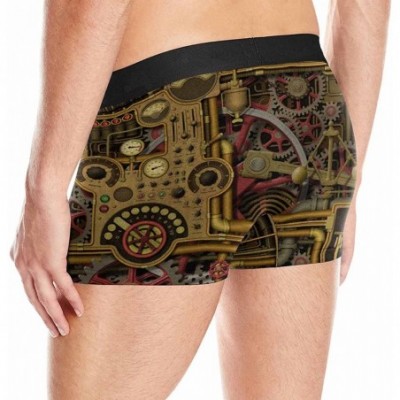 Boxer Briefs Boxer Briefs Men's Underwear Steampunk Background with Clocks- Dials- Gears and Cogs- Pipes and Switches M - CT1...