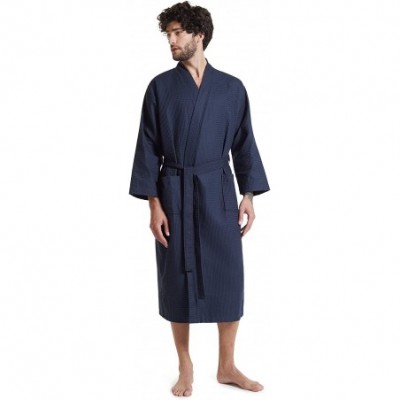 Robes Women's Waffle Robe Lightweight Kimono Unisex Spa Robes Cotton Bathrobes for Hotel Hot Tube- Mid Calf Length Loungewear...