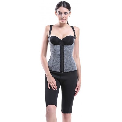 Bustiers & Corsets Women Neoprene Corset Waist Trainer Sweat Sports Body Shaper Vest Snowflake Grey - CP1803Z0NNL