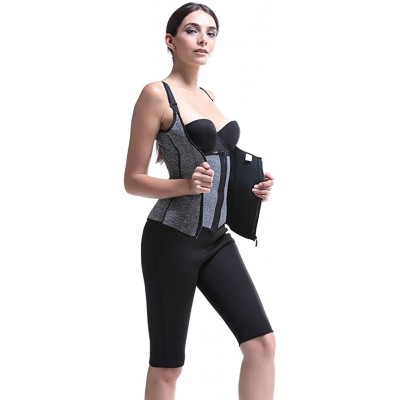 Bustiers & Corsets Women Neoprene Corset Waist Trainer Sweat Sports Body Shaper Vest Snowflake Grey - CP1803Z0NNL