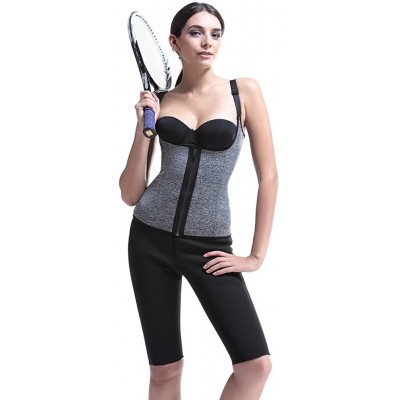 Bustiers & Corsets Women Neoprene Corset Waist Trainer Sweat Sports Body Shaper Vest Snowflake Grey - CP1803Z0NNL