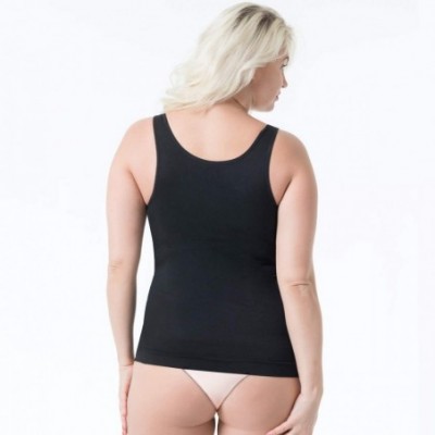 Shapewear Women's Tummy Control Shapewear Tank Tops - Seamless Body Shaper Compression Top - Black 2pk - CR18UES68YI