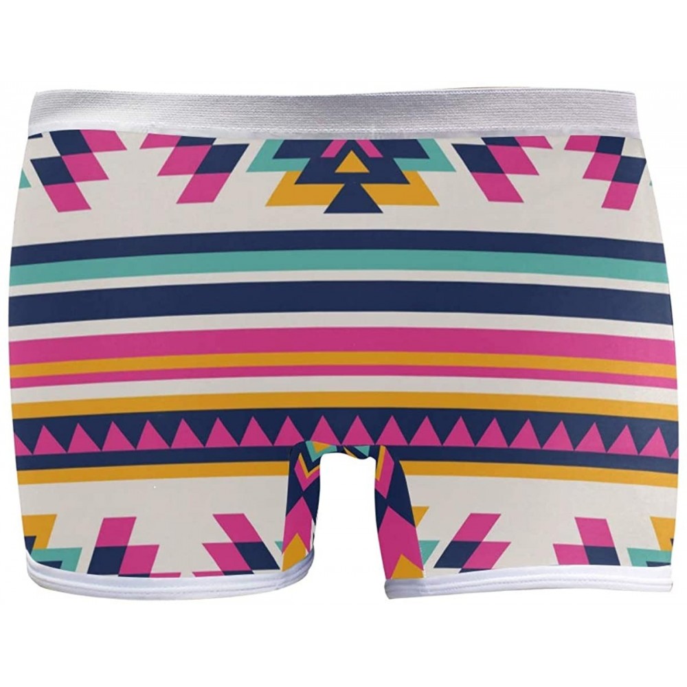 Panties Women's Soft Boy Short Neon Splatter Boxer Brief Panties - Navajo Abstract Aztec - C118T946OL4