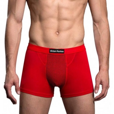 Bikinis Energy Underwear Mens Personalized Unique Therapy Boxers Briefs Solid Underpants with 22 Magnets Red - CM18X76S50K