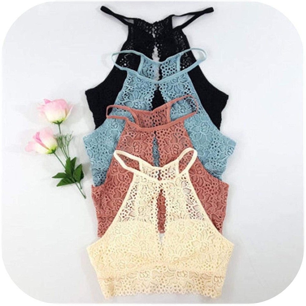 Camisoles & Tanks Women Camis Hot Lace Crop Tops Summer Sexy Vest Lady Bralette - Pink - C3199NHW3NA