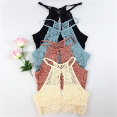 Camisoles & Tanks Women Camis Hot Lace Crop Tops Summer Sexy Vest Lady Bralette - Pink - C3199NHW3NA