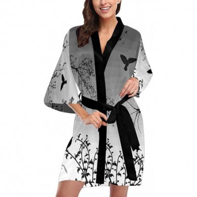 Robes Custom Night Sky Deer Tree Women Kimono Robes Beach Cover Up for Parties Wedding (XS-2XL) - Multi 3 - CM194S3TATN