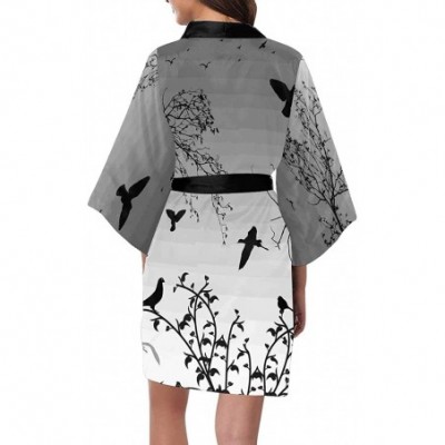 Robes Custom Night Sky Deer Tree Women Kimono Robes Beach Cover Up for Parties Wedding (XS-2XL) - Multi 3 - CM194S3TATN