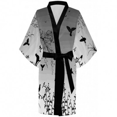 Robes Custom Night Sky Deer Tree Women Kimono Robes Beach Cover Up for Parties Wedding (XS-2XL) - Multi 3 - CM194S3TATN