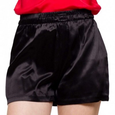 Bottoms Impossibly Soft 100% Mulberry Silk Sleep Shorts for Women - Pajama Shorts- Silk Boxers - Luxe Black - CM19CY8XIU8