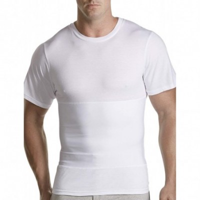 Undershirts Big and Tall Shapewear Crewneck T-Shirt - White - CF12GW5OMC5